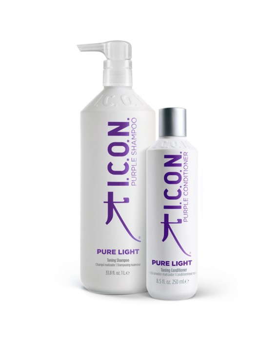 Icon Pure Light. Champú 1 L y Acondicionador matizador cabellos rubios Productos para el lavado y cuidado del cabello